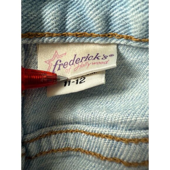 RARE VTG FREDERICKS OF HOLLYWOOD Light Wash Denim Jeans Y2K Love Hearts 11/12 - Picture 3 of 5